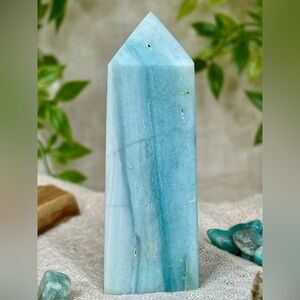 2191 Sky Blue Jasper Crystal Mini Tower